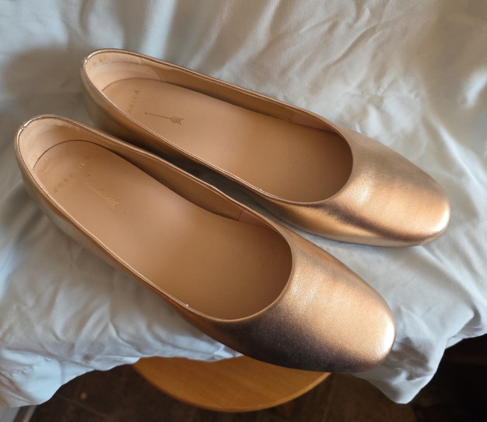 Women’s Metallic Rose Gold Ballet Flats Frankie4  Sz 13